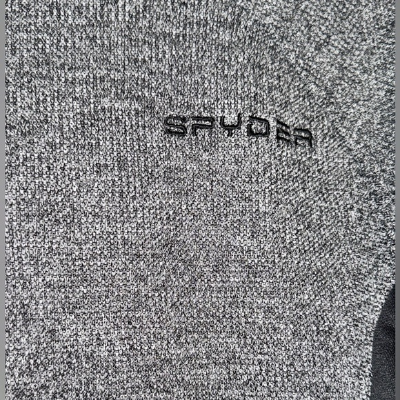 Spyder Men's Charcoal and Black Zip-Up Sweater - Picture 6 of 6
